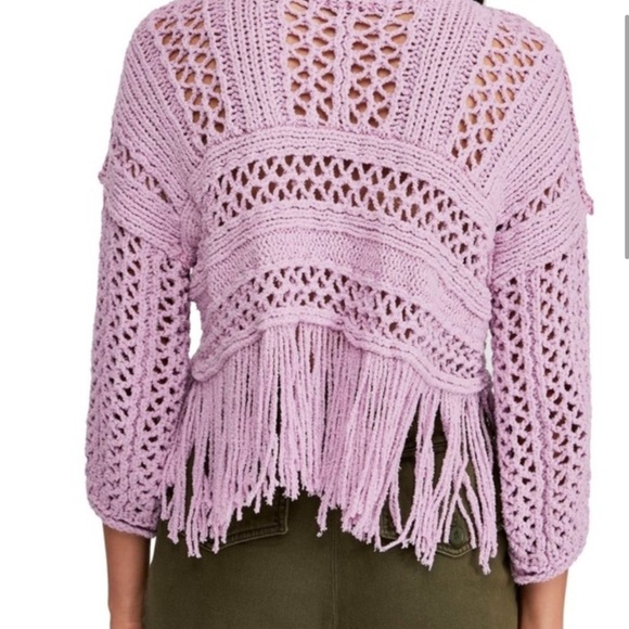 Free People Higher Love Crochet Sweater- Size Small- Color Lilac - Picture 2 of 6
